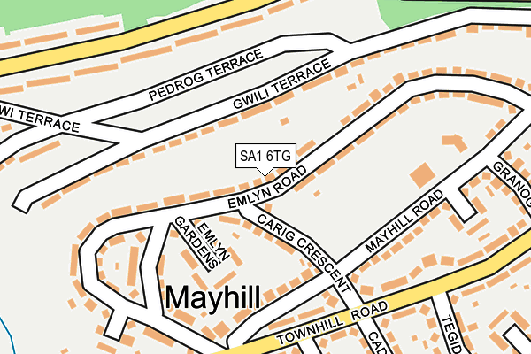 SA1 6TG map - OS OpenMap – Local (Ordnance Survey)