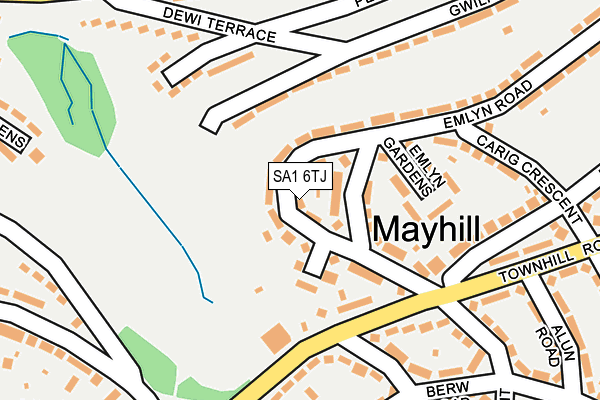 SA1 6TJ map - OS OpenMap – Local (Ordnance Survey)