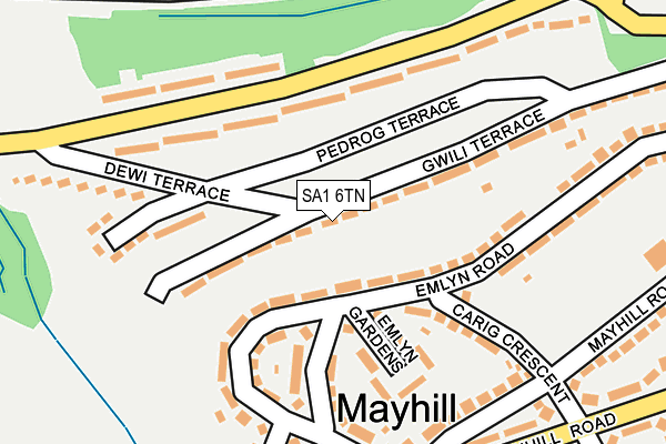 SA1 6TN map - OS OpenMap – Local (Ordnance Survey)
