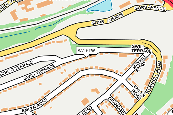 SA1 6TW map - OS OpenMap – Local (Ordnance Survey)