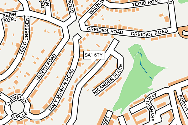 SA1 6TY map - OS OpenMap – Local (Ordnance Survey)