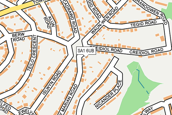 SA1 6UB map - OS OpenMap – Local (Ordnance Survey)
