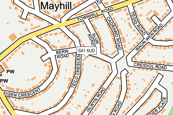 SA1 6UD map - OS OpenMap – Local (Ordnance Survey)