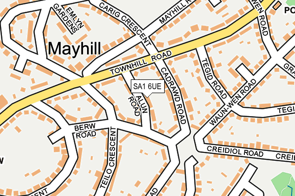 SA1 6UE map - OS OpenMap – Local (Ordnance Survey)