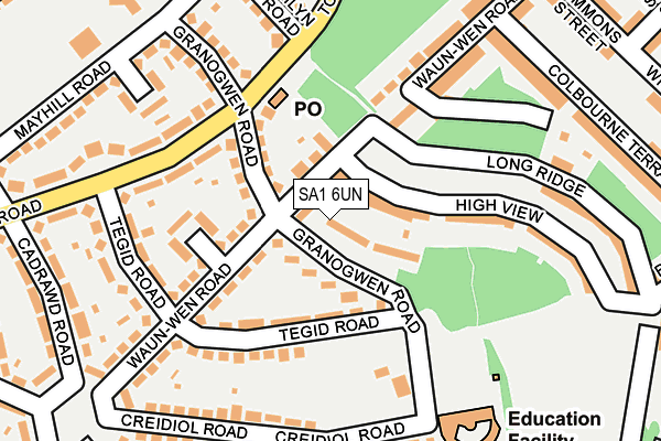 SA1 6UN map - OS OpenMap – Local (Ordnance Survey)