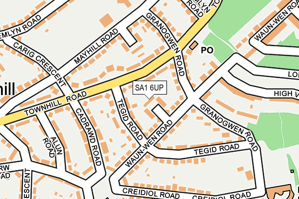 SA1 6UP map - OS OpenMap – Local (Ordnance Survey)