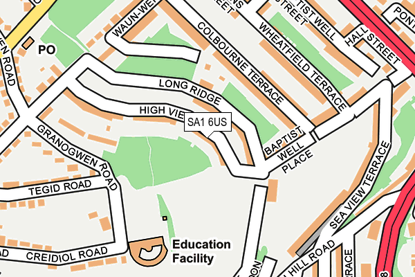 SA1 6US map - OS OpenMap – Local (Ordnance Survey)