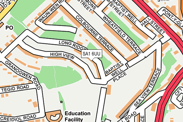 SA1 6UU map - OS OpenMap – Local (Ordnance Survey)