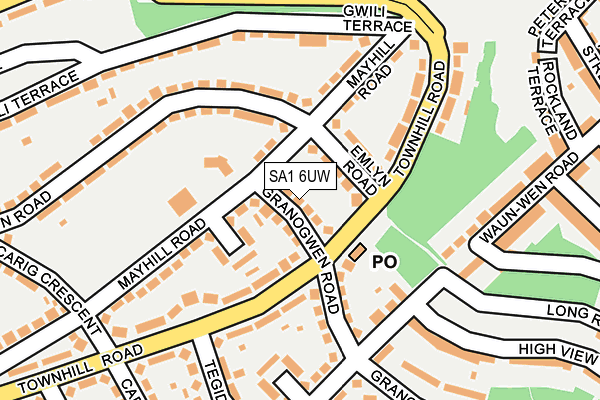 SA1 6UW map - OS OpenMap – Local (Ordnance Survey)