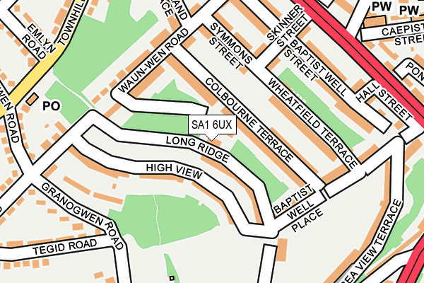 SA1 6UX map - OS OpenMap – Local (Ordnance Survey)