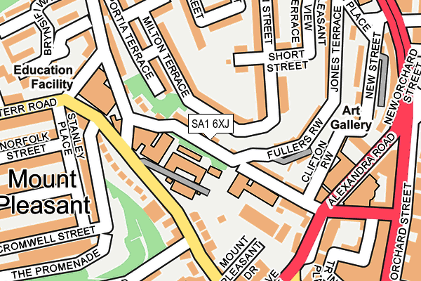 SA1 6XJ map - OS OpenMap – Local (Ordnance Survey)