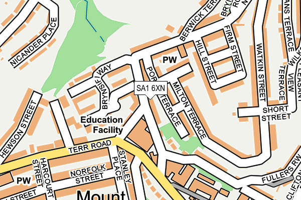 SA1 6XN map - OS OpenMap – Local (Ordnance Survey)