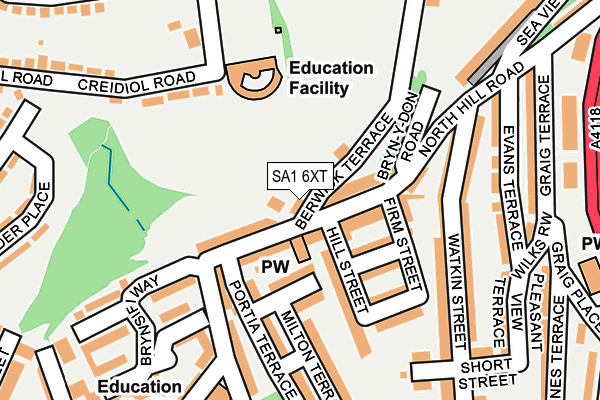 SA1 6XT map - OS OpenMap – Local (Ordnance Survey)