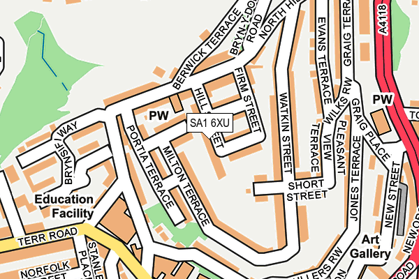 SA1 6XU map - OS OpenMap – Local (Ordnance Survey)