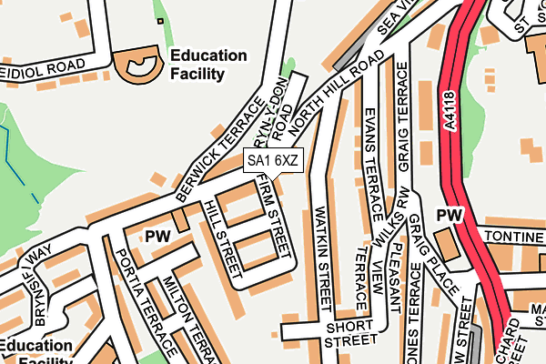 SA1 6XZ map - OS OpenMap – Local (Ordnance Survey)