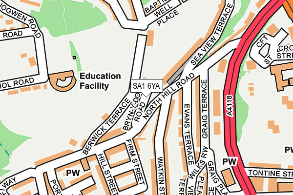 SA1 6YA map - OS OpenMap – Local (Ordnance Survey)