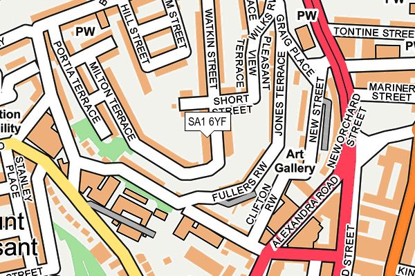 SA1 6YF map - OS OpenMap – Local (Ordnance Survey)