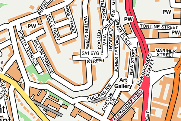 SA1 6YG map - OS OpenMap – Local (Ordnance Survey)