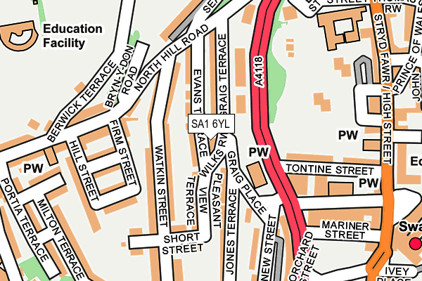 SA1 6YL map - OS OpenMap – Local (Ordnance Survey)