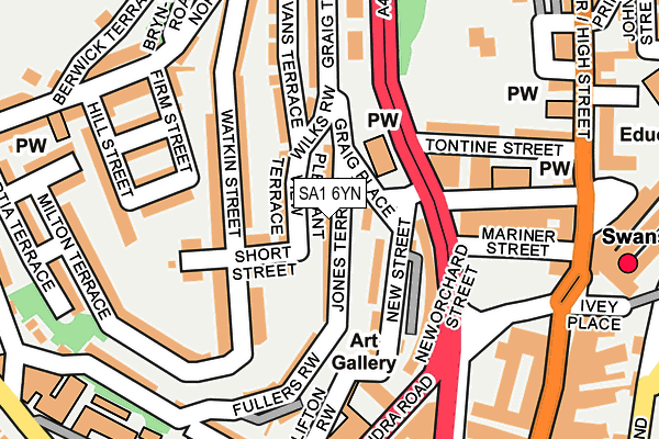 SA1 6YN map - OS OpenMap – Local (Ordnance Survey)