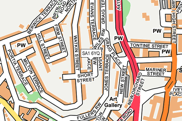 SA1 6YQ map - OS OpenMap – Local (Ordnance Survey)