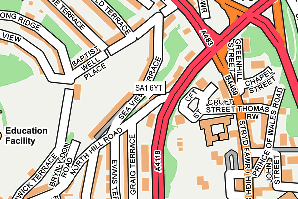 SA1 6YT map - OS OpenMap – Local (Ordnance Survey)