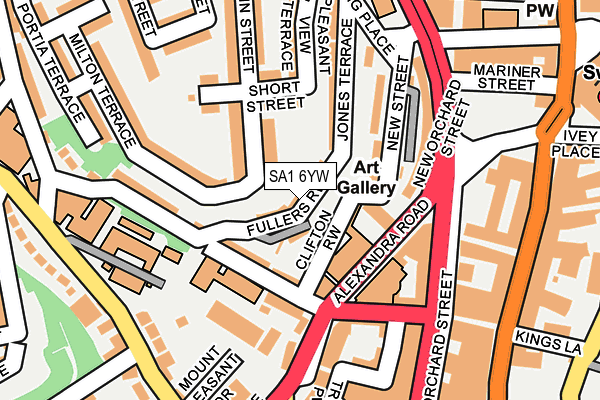 SA1 6YW map - OS OpenMap – Local (Ordnance Survey)