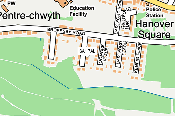 SA1 7AL map - OS OpenMap – Local (Ordnance Survey)