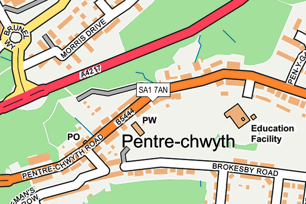 SA1 7AN map - OS OpenMap – Local (Ordnance Survey)