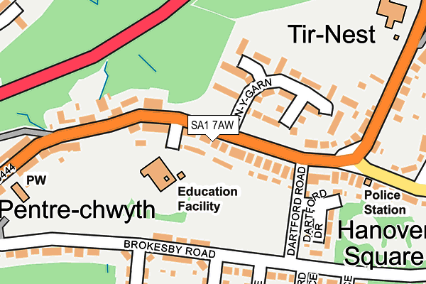 SA1 7AW map - OS OpenMap – Local (Ordnance Survey)