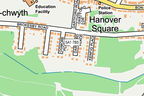 SA1 7BS map - OS OpenMap – Local (Ordnance Survey)