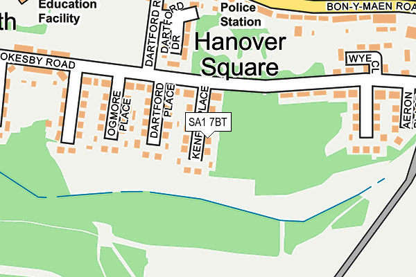 SA1 7BT map - OS OpenMap – Local (Ordnance Survey)