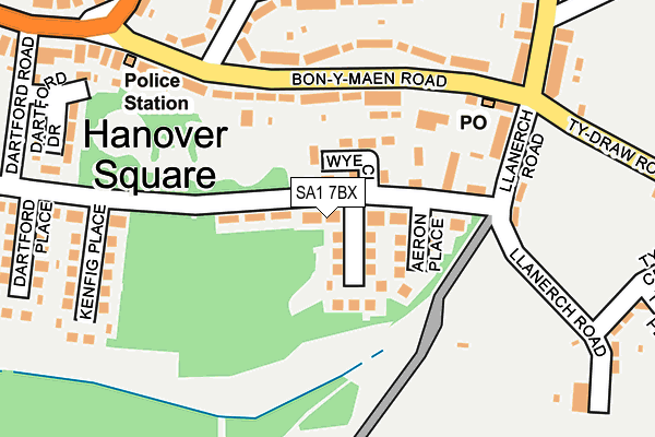 SA1 7BX map - OS OpenMap – Local (Ordnance Survey)