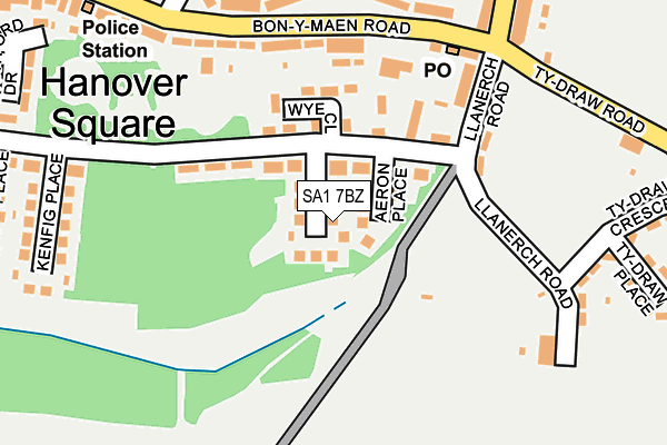 SA1 7BZ map - OS OpenMap – Local (Ordnance Survey)