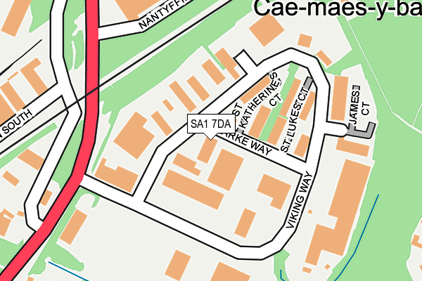 SA1 7DA map - OS OpenMap – Local (Ordnance Survey)