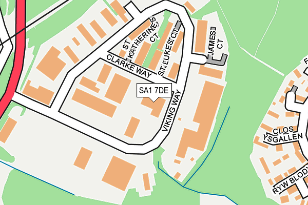 SA1 7DE map - OS OpenMap – Local (Ordnance Survey)