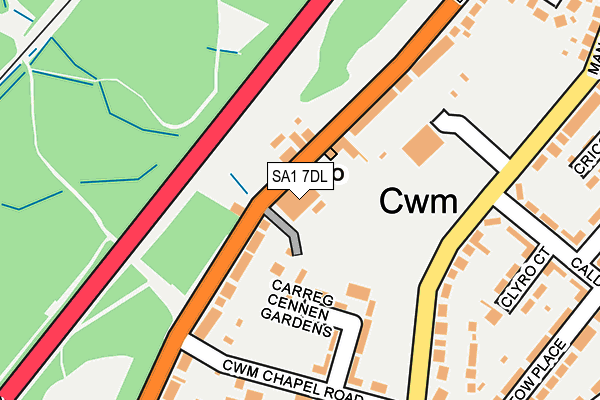 SA1 7DL map - OS OpenMap – Local (Ordnance Survey)