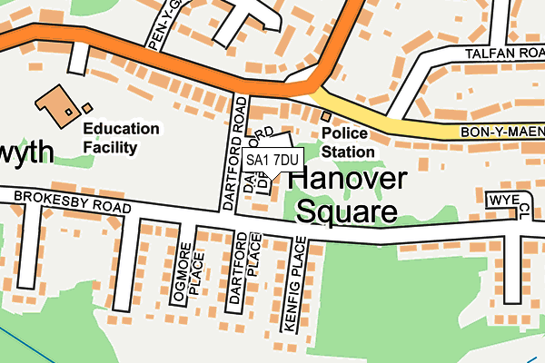 SA1 7DU map - OS OpenMap – Local (Ordnance Survey)