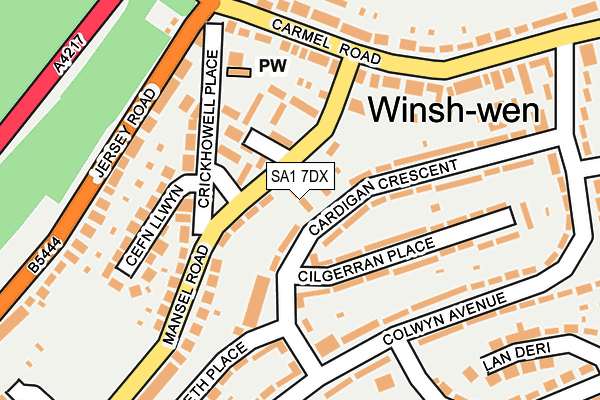 SA1 7DX map - OS OpenMap – Local (Ordnance Survey)