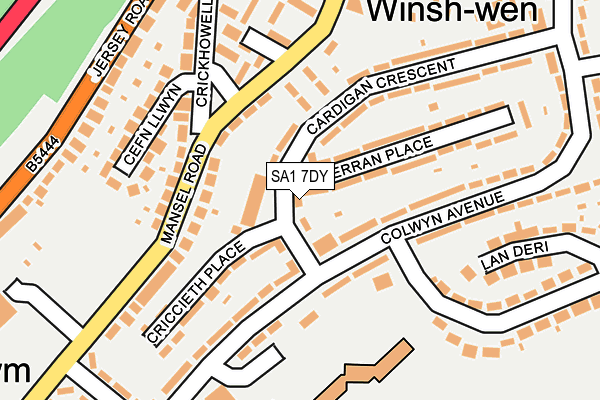 SA1 7DY map - OS OpenMap – Local (Ordnance Survey)