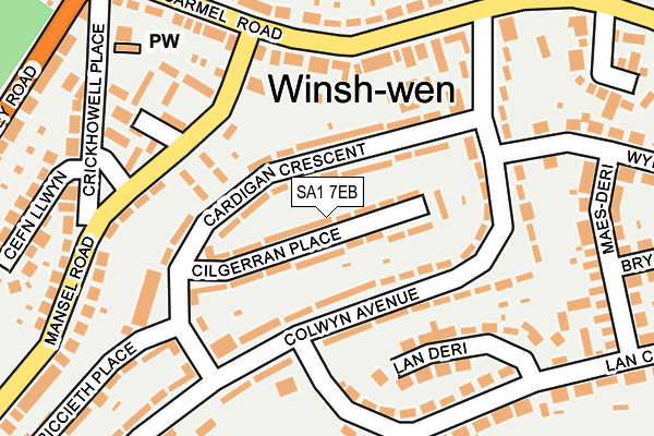 SA1 7EB map - OS OpenMap – Local (Ordnance Survey)