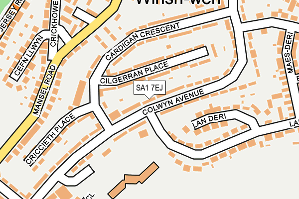 SA1 7EJ map - OS OpenMap – Local (Ordnance Survey)