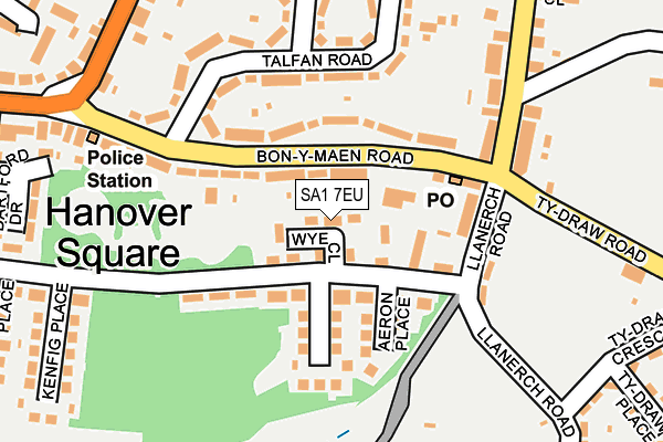 SA1 7EU map - OS OpenMap – Local (Ordnance Survey)