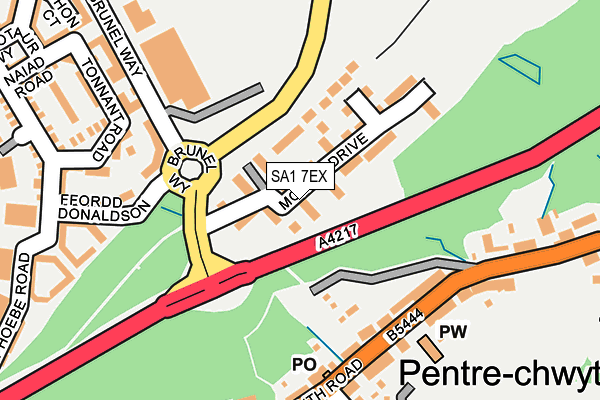 SA1 7EX map - OS OpenMap – Local (Ordnance Survey)