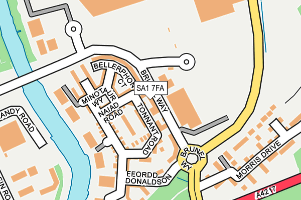SA1 7FA map - OS OpenMap – Local (Ordnance Survey)