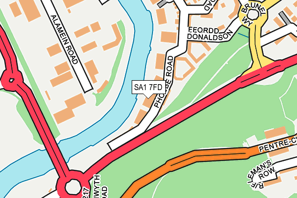 SA1 7FD map - OS OpenMap – Local (Ordnance Survey)