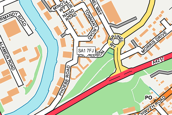 SA1 7FJ map - OS OpenMap – Local (Ordnance Survey)