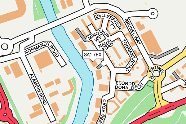 SA1 7FX map - OS OpenMap – Local (Ordnance Survey)
