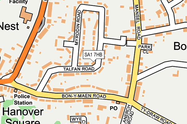 SA1 7HB map - OS OpenMap – Local (Ordnance Survey)
