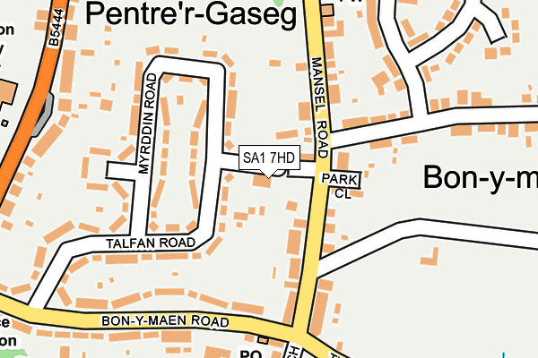 SA1 7HD map - OS OpenMap – Local (Ordnance Survey)